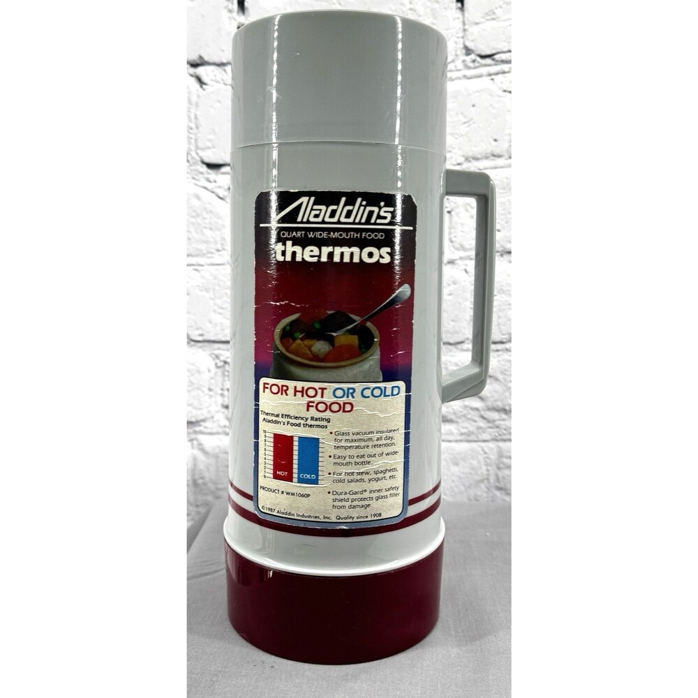 Vintage NWT Aladdin’s Quart Thermos - Hot Or Cold Food Wide Mouth .8 Liter